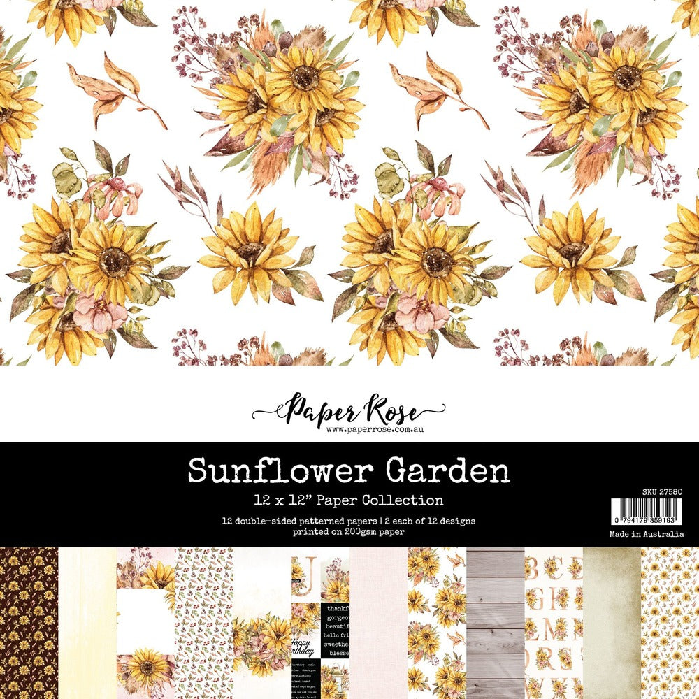 Paper Rose Sunflower Garden 12x12 Paper Pack