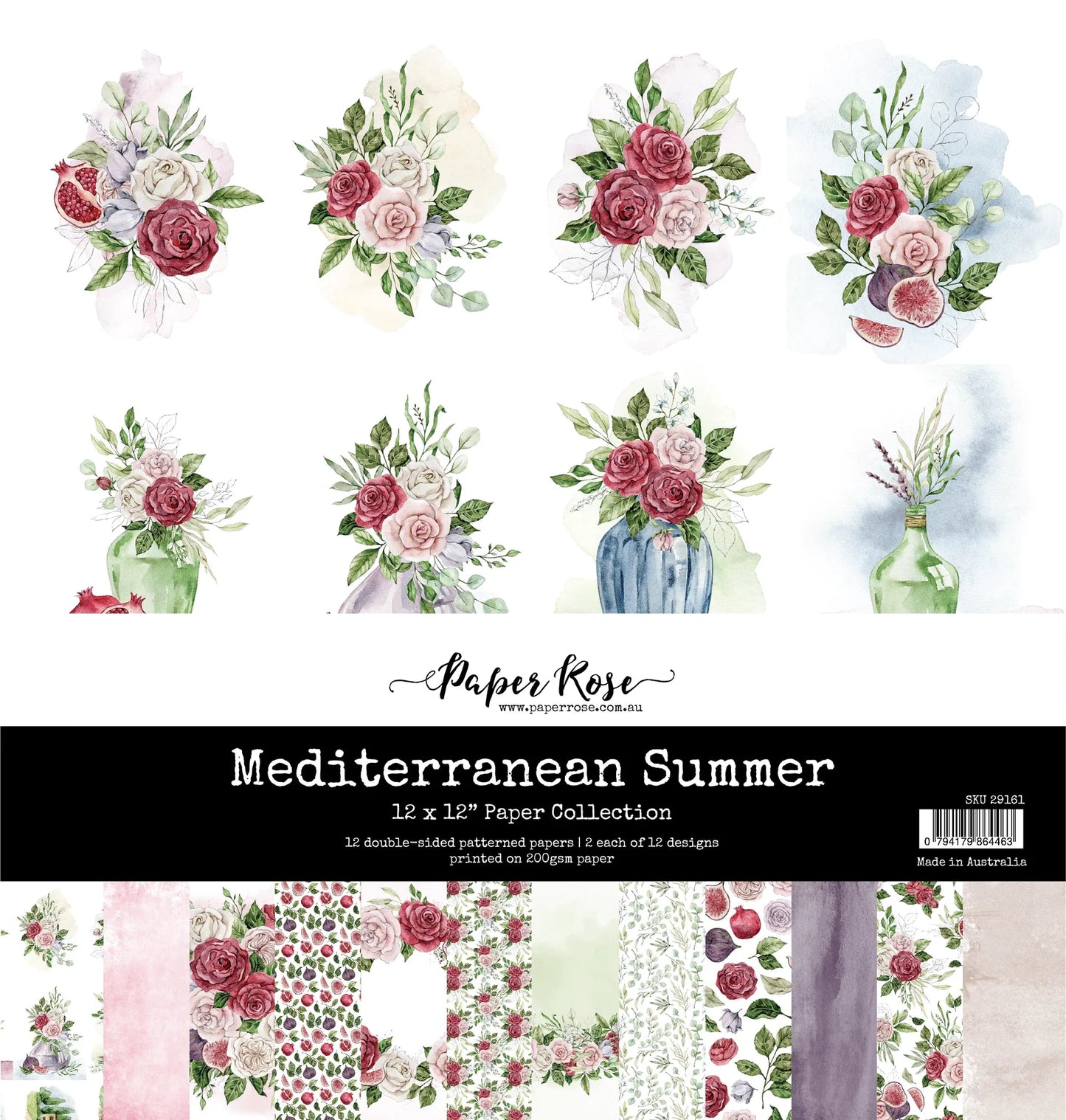 Paper Rose Mediterranean Summer 12x12 Paper Pack