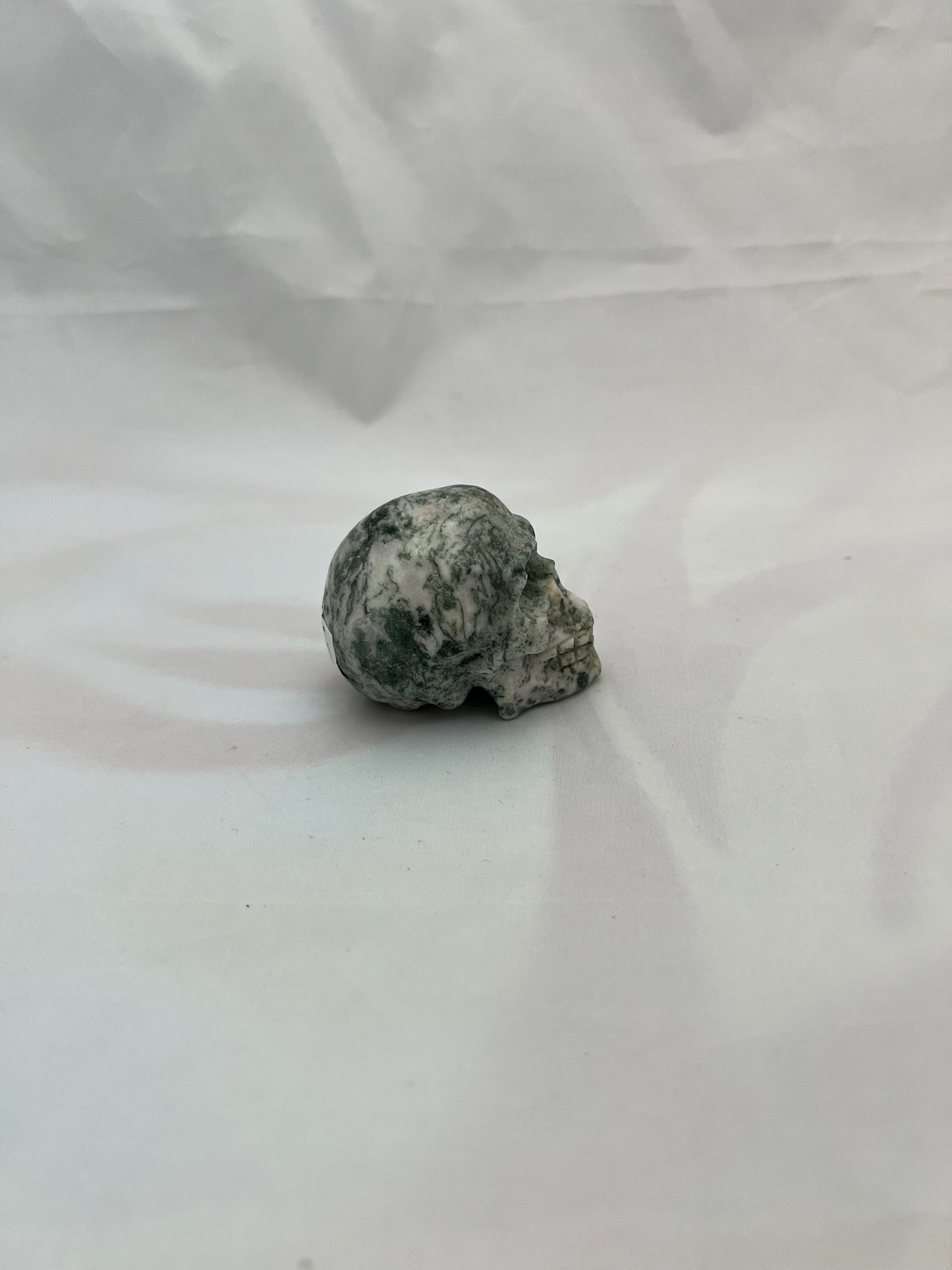 Moss Agate Skull