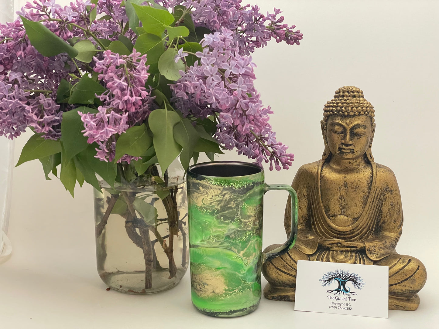 Green Marble Resin Tumbler