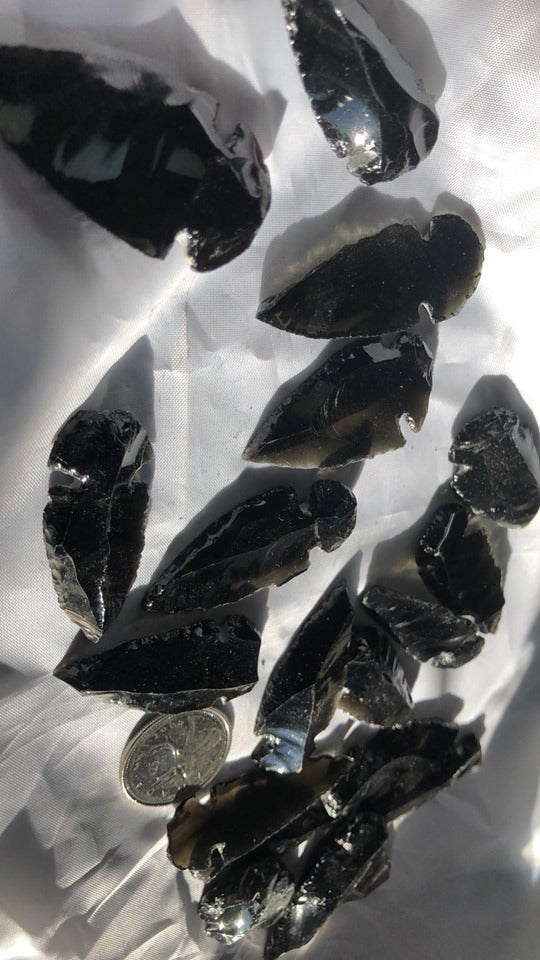 Black Obsidian Arrow Heads