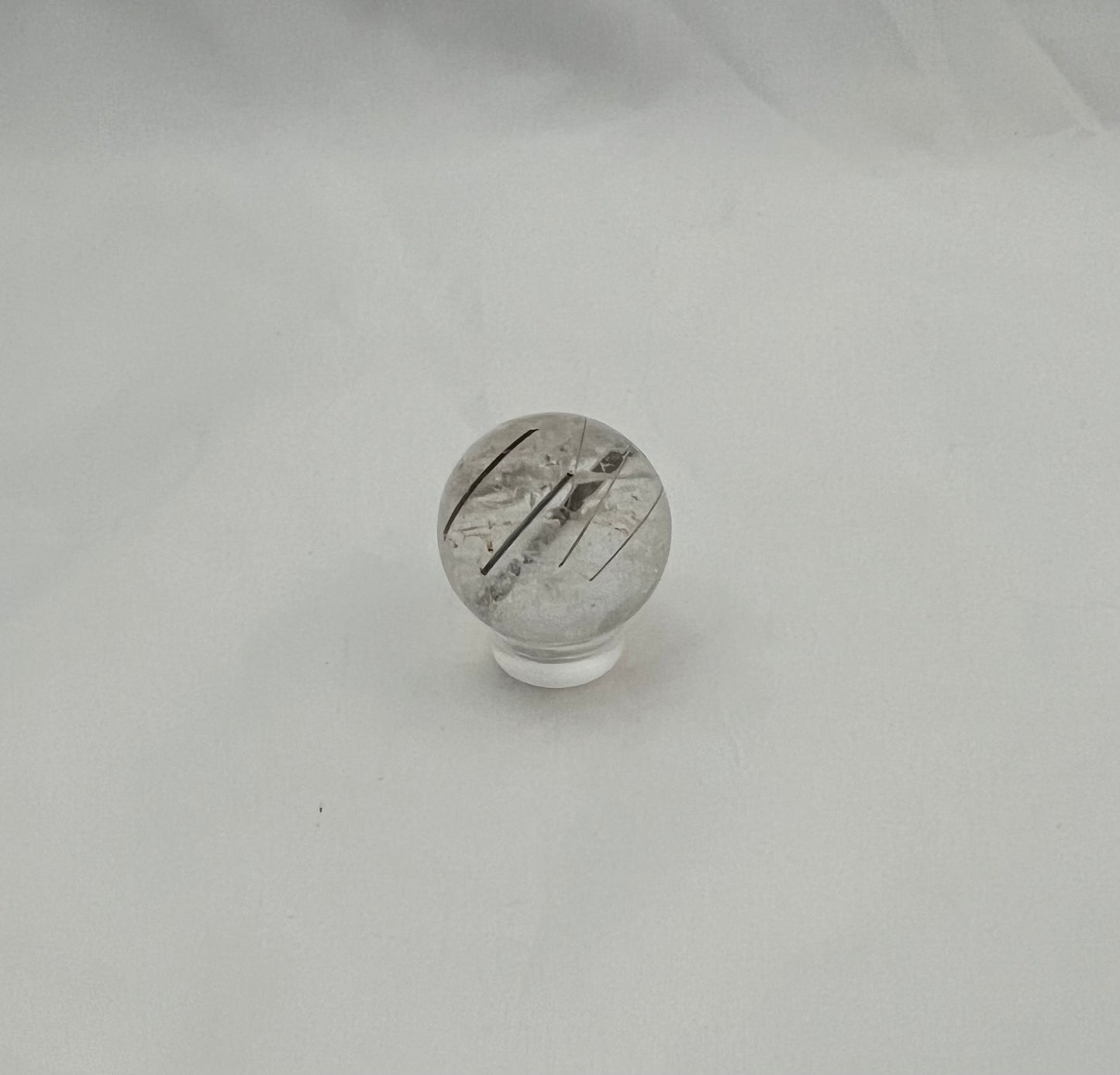 Clear Quartz with Silver Sphere