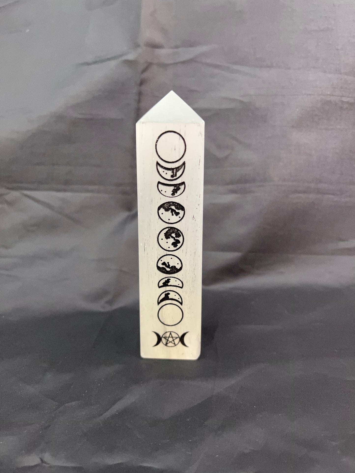 Selenite Moon Phase Tower