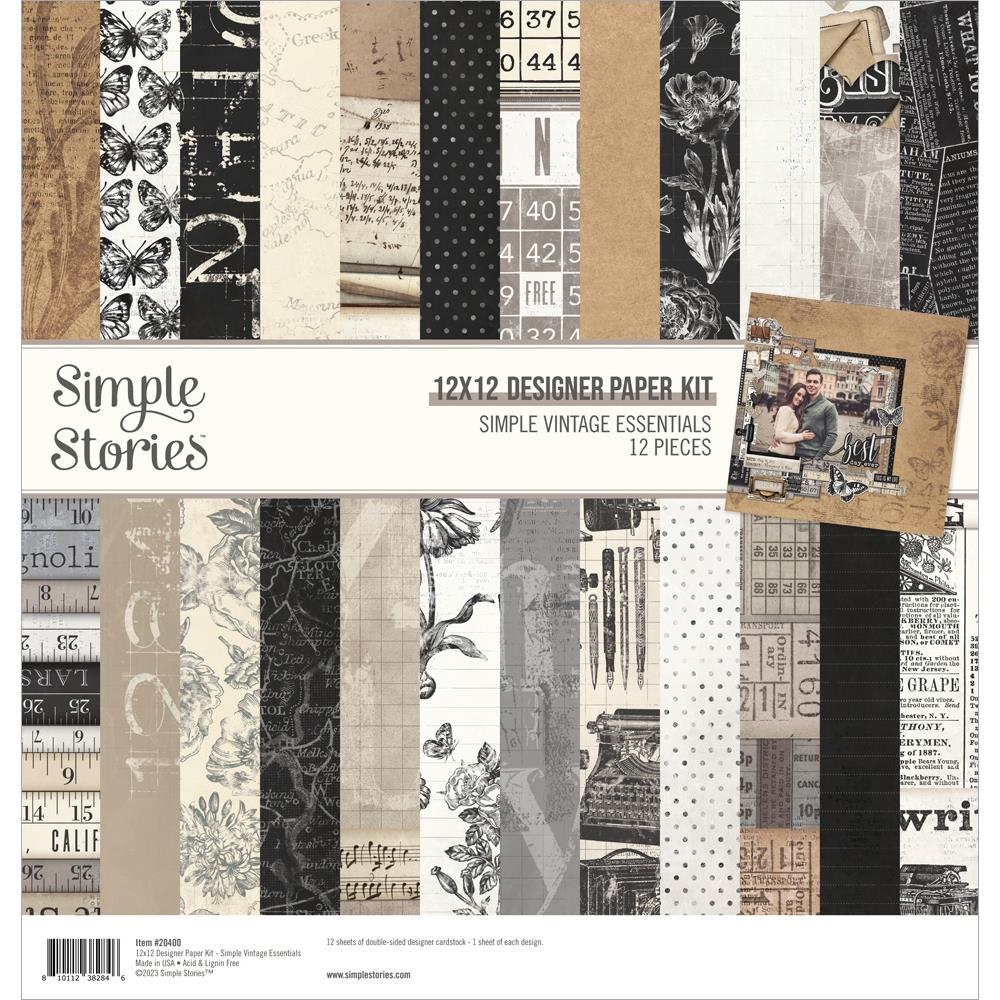 Simple Stories 12x12 Designer Paper Kit Simple Vintage Essentials