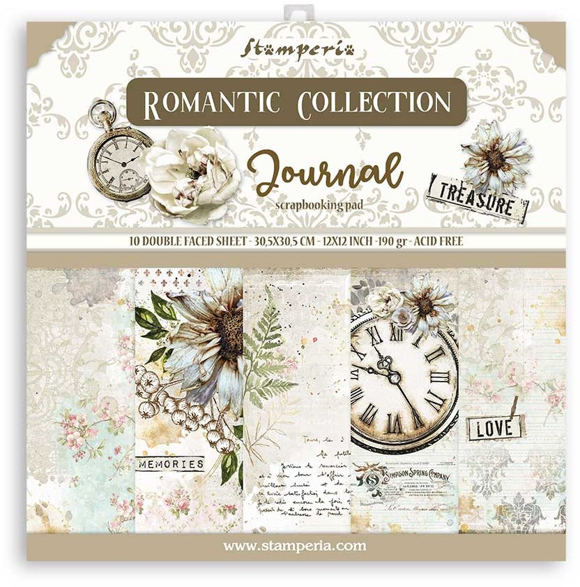 Stamperia Romantic Collection Journal 8x8 Paper Pack