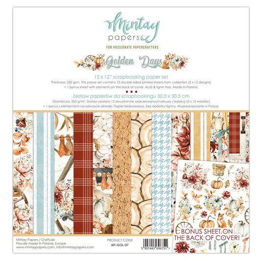 Mintay Papers Golden Days 12x12 Paper Set