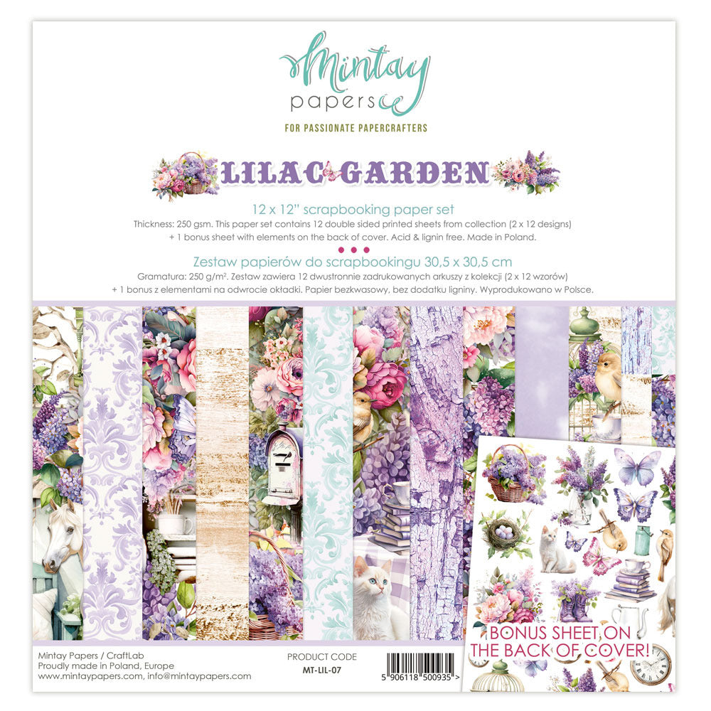 Mintay Papers - Lilac Garden 12 X 12 Scrapbooking Paper Set