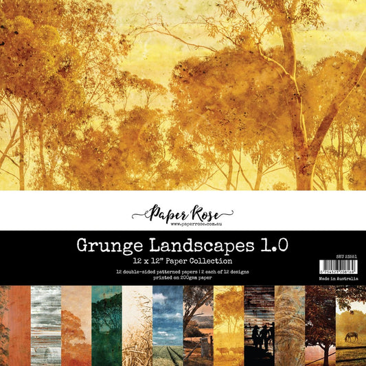 Paper Rose Grunge Landscapes 1.0 12x12 Paper Pack