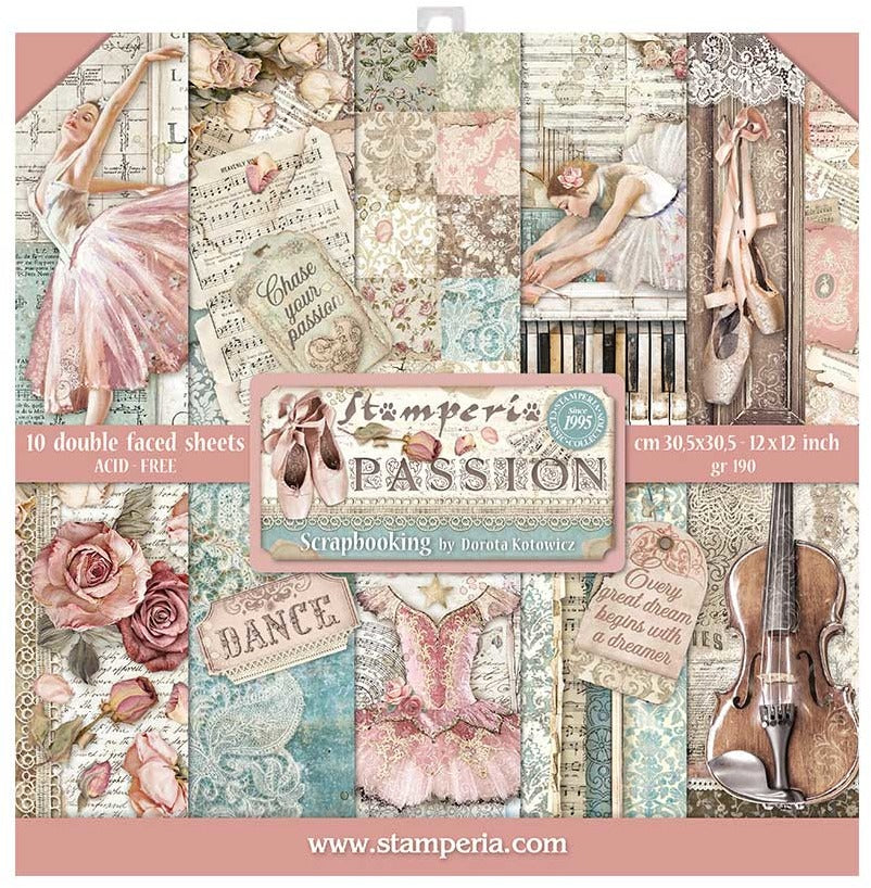 Stamperia Passion 8x8 Paper Pack