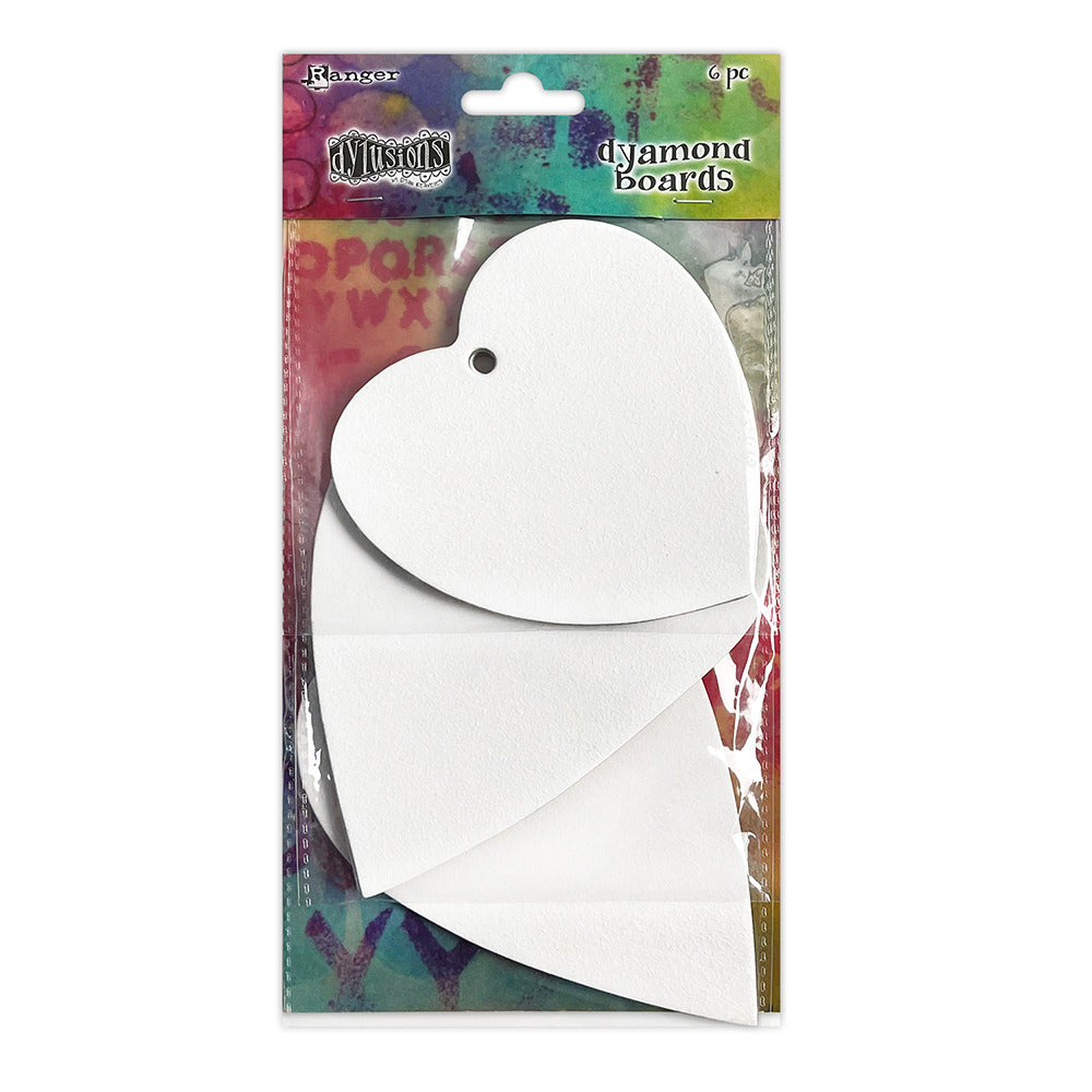 Dylusions Dyamond Boards, Assorted Hearts (6pc)