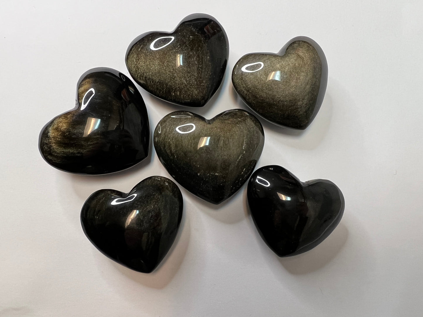 Gold Sheen Obsidian Heart