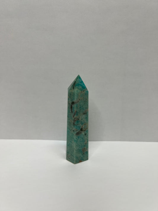 Amazonite with Smoky Quartz Tower