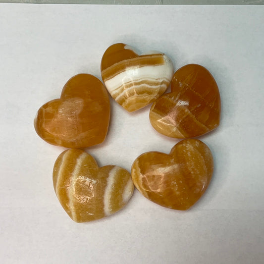 Orange Sherbert Calcite Heart