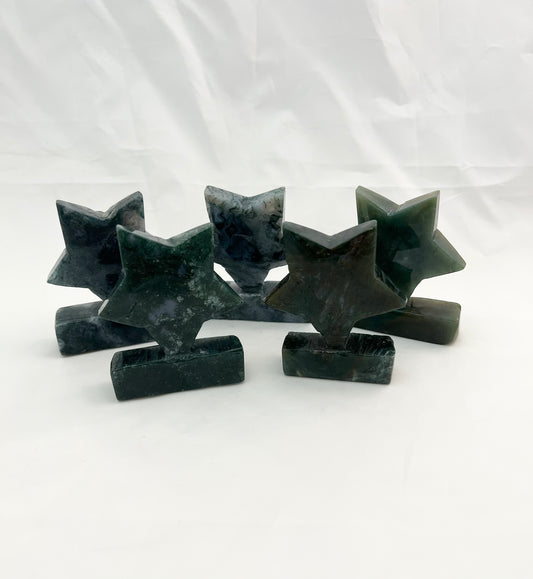 Moss Agate Freestanding Stars & Moons