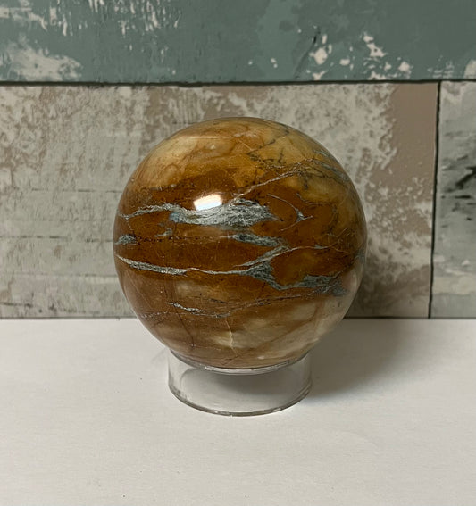 Yellow Jasper with Tree Agate Sphere