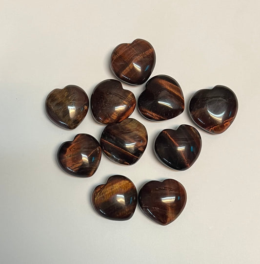 Red Tigers Eye Mini Hearts